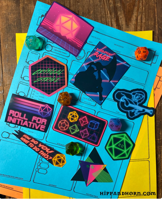 Neon 80's 9 Piece Sticker Pack